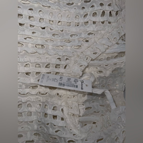 NWT Madewell Eyelet Ruffle-Sleeve Pintuck Mini Dress - Picture 15 of 16